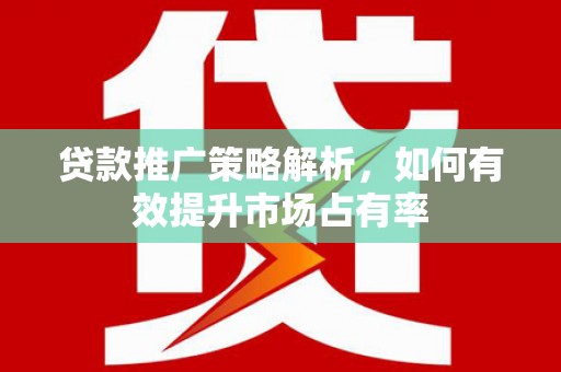 延津贷款推广策略解析，如何有效提升市场占有率