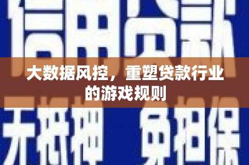 延津大数据风控，重塑贷款行业的游戏规则