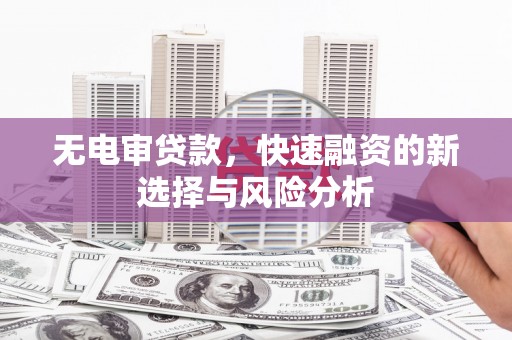 延津无电审贷款，快速融资的新选择与风险分析