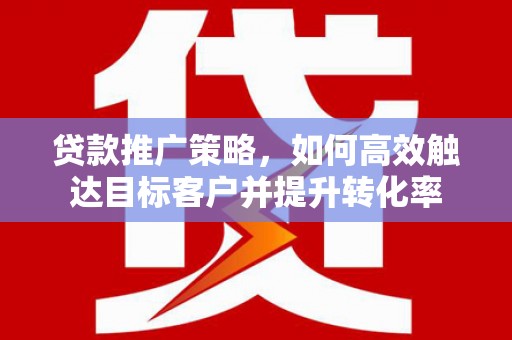 延津贷款推广策略，如何高效触达目标客户并提升转化率