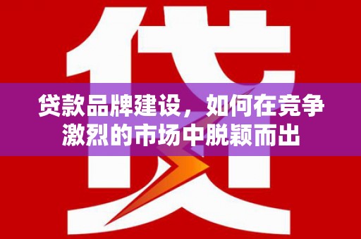 延津贷款品牌建设，如何在竞争激烈的市场中脱颖而出
