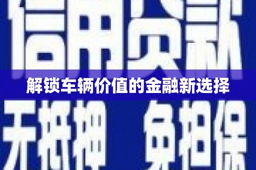 延津解锁车辆价值的金融新选择