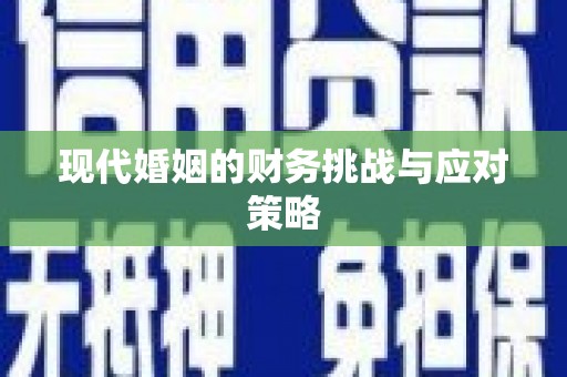 延津现代婚姻的财务挑战与应对策略