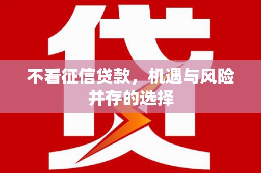 延津不看征信贷款，机遇与风险并存的选择